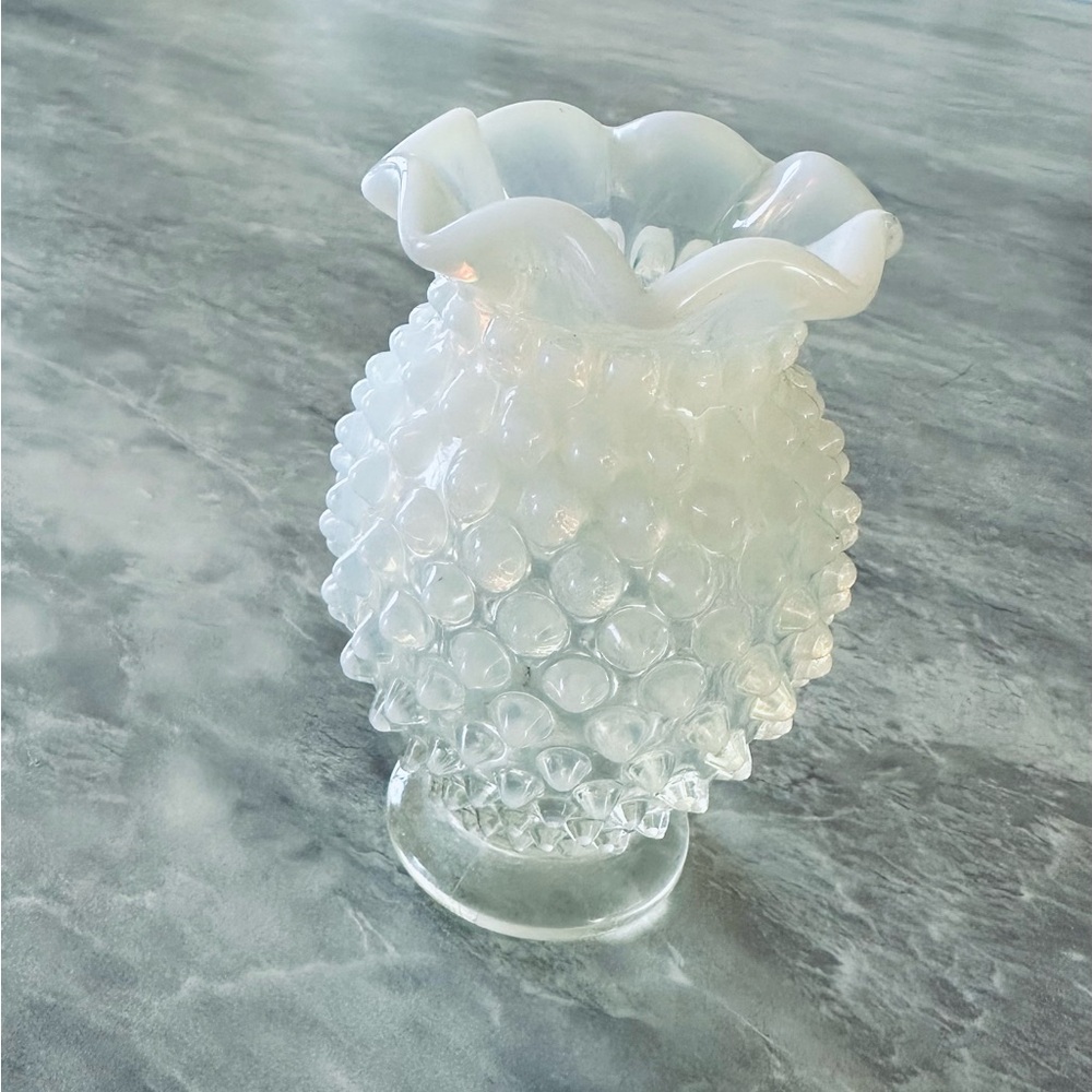 Fenton White Hobnail Glass Vase - Home Accents